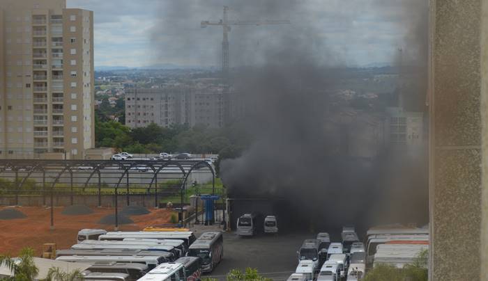 Incêndio Abrupto em Empresa de Ônibus em Hortolândia (SP)