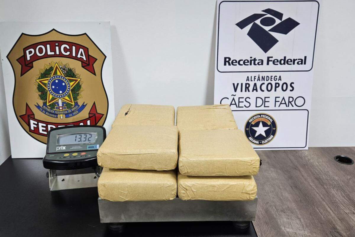 Mulher detida com 13 kg de cannabis em Viracopos