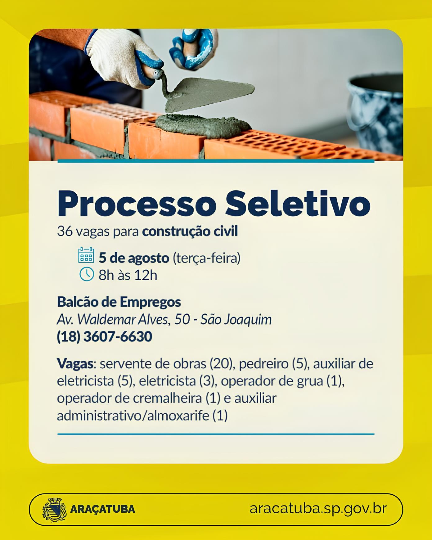 Constru o Civil em Alta 36 Vagas de Emprego em Ara atuba Oferecem Sal rios Atraentes e Oportunidades nicas