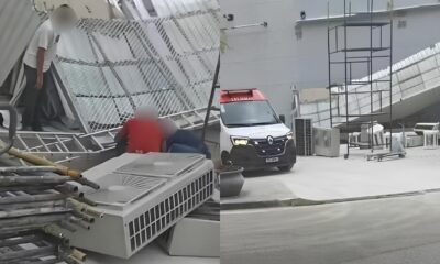 Quando o Trabalho Vira Perigo O Dia em que Dois Homens Ca ram do Telhado de um Shopping na Praia Grande
